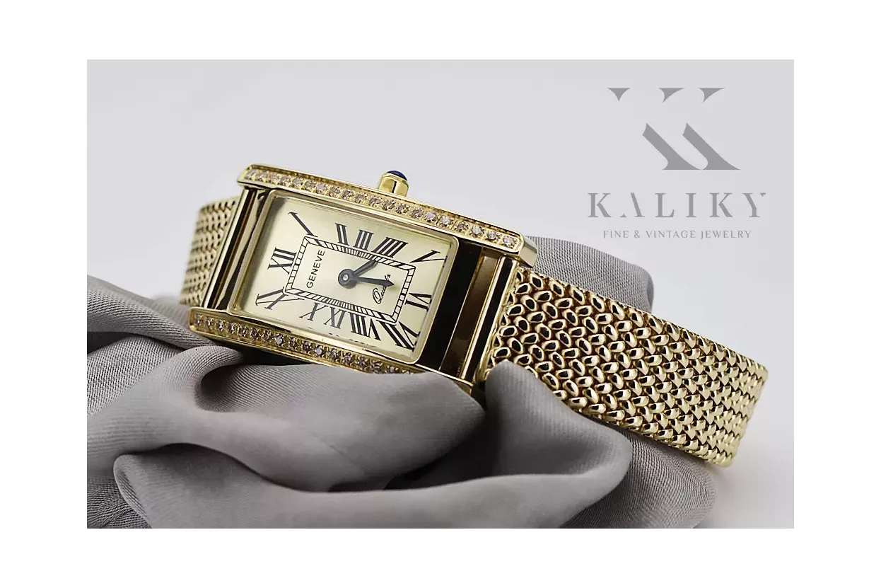 Gold men's watch Geneve ★ zlotychlopak.pl ★ Gold purity 585 333 Low Price!