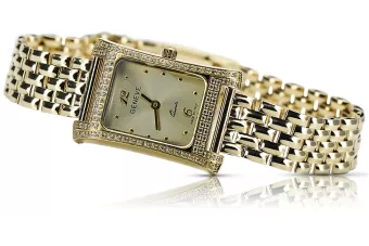 Or jaune 14k Geneve dame 0.33ct Montre diamant lwd002ydg pendantlbw004y