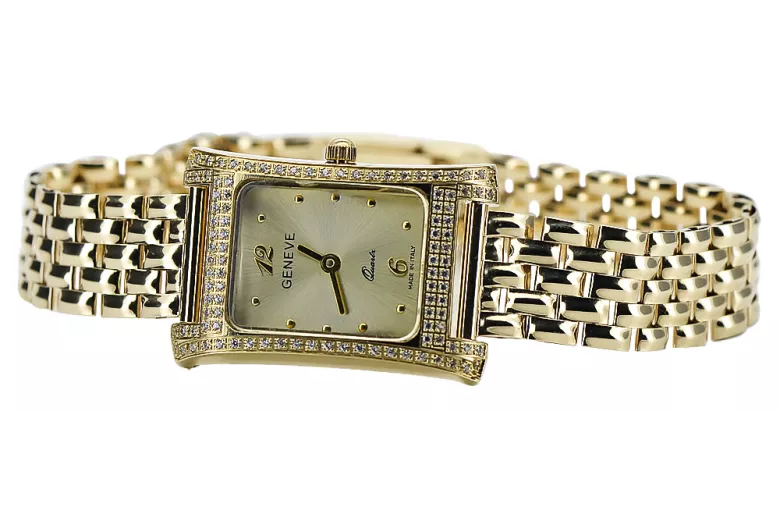 Gold men's watch Geneve ★ zlotychlopak.pl ★ Gold purity 585 333 Low Price!