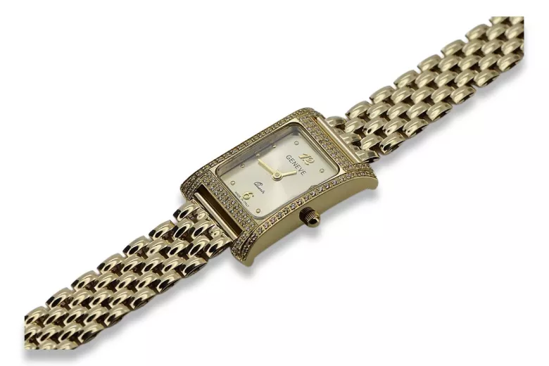 Gold men's watch Geneve ★ zlotychlopak.pl ★ Gold purity 585 333 Low Price!