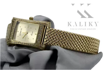 Or jaune 14k Geneve dame 0.33ct Montre de diamant lwd002y pendantlbw003y