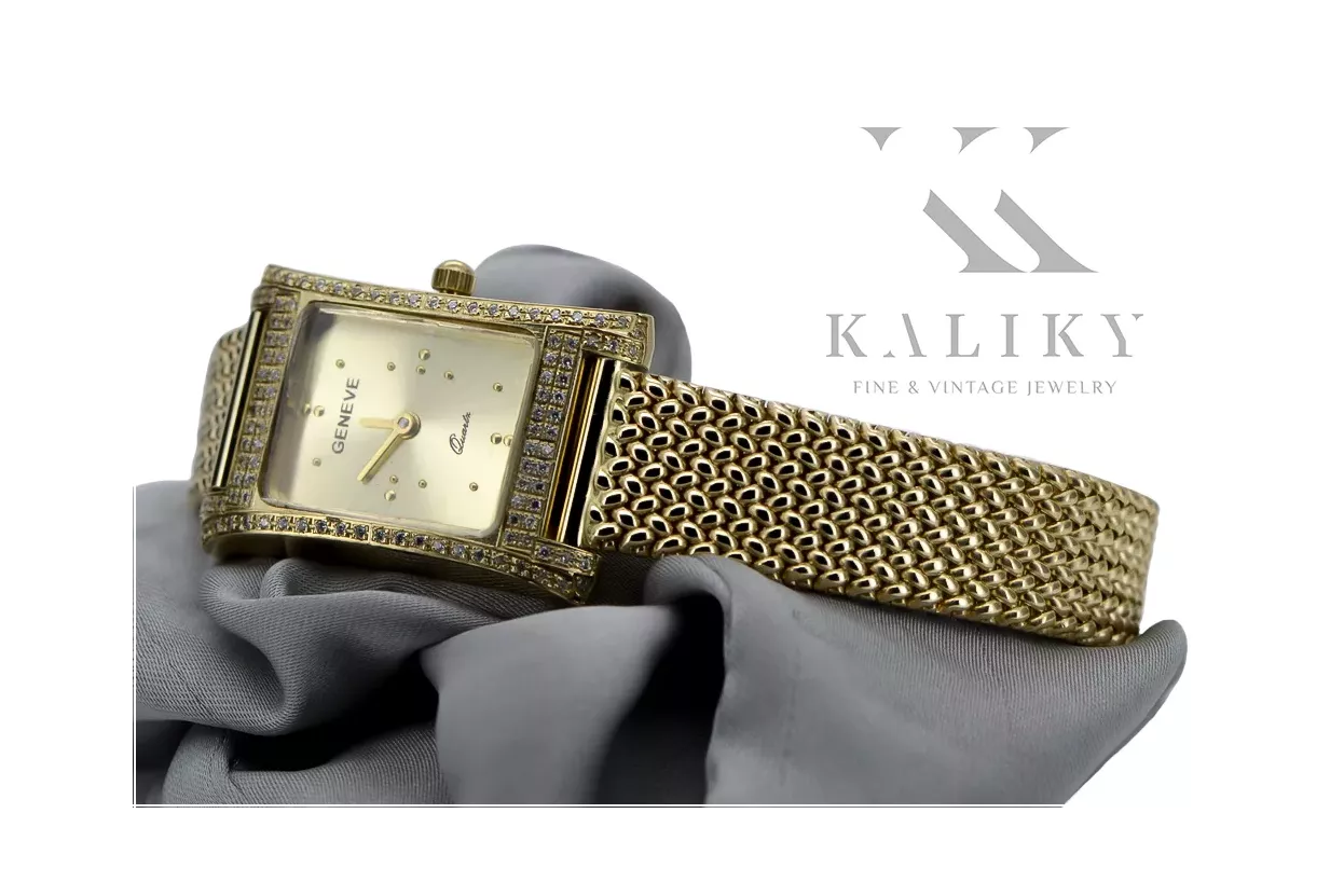 Gold men's watch Geneve ★ zlotychlopak.pl ★ Gold purity 585 333 Low Price!