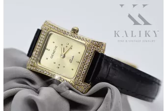 Жълт дамски часовник Geneve 14k 585 злато lw002ydy