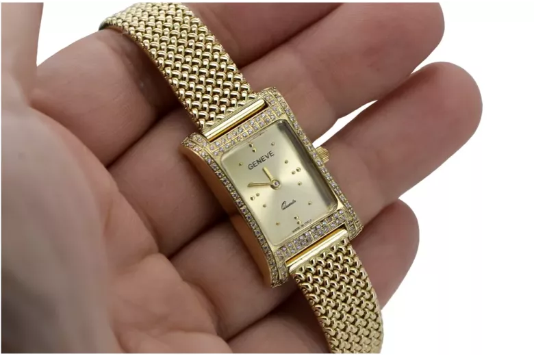 Gold men's watch Geneve ★ zlotychlopak.pl ★ Gold purity 585 333 Low Price!