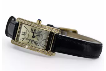 Or jaune 14k Geneve dame 0.33ct Montre diamant lwd104ydg