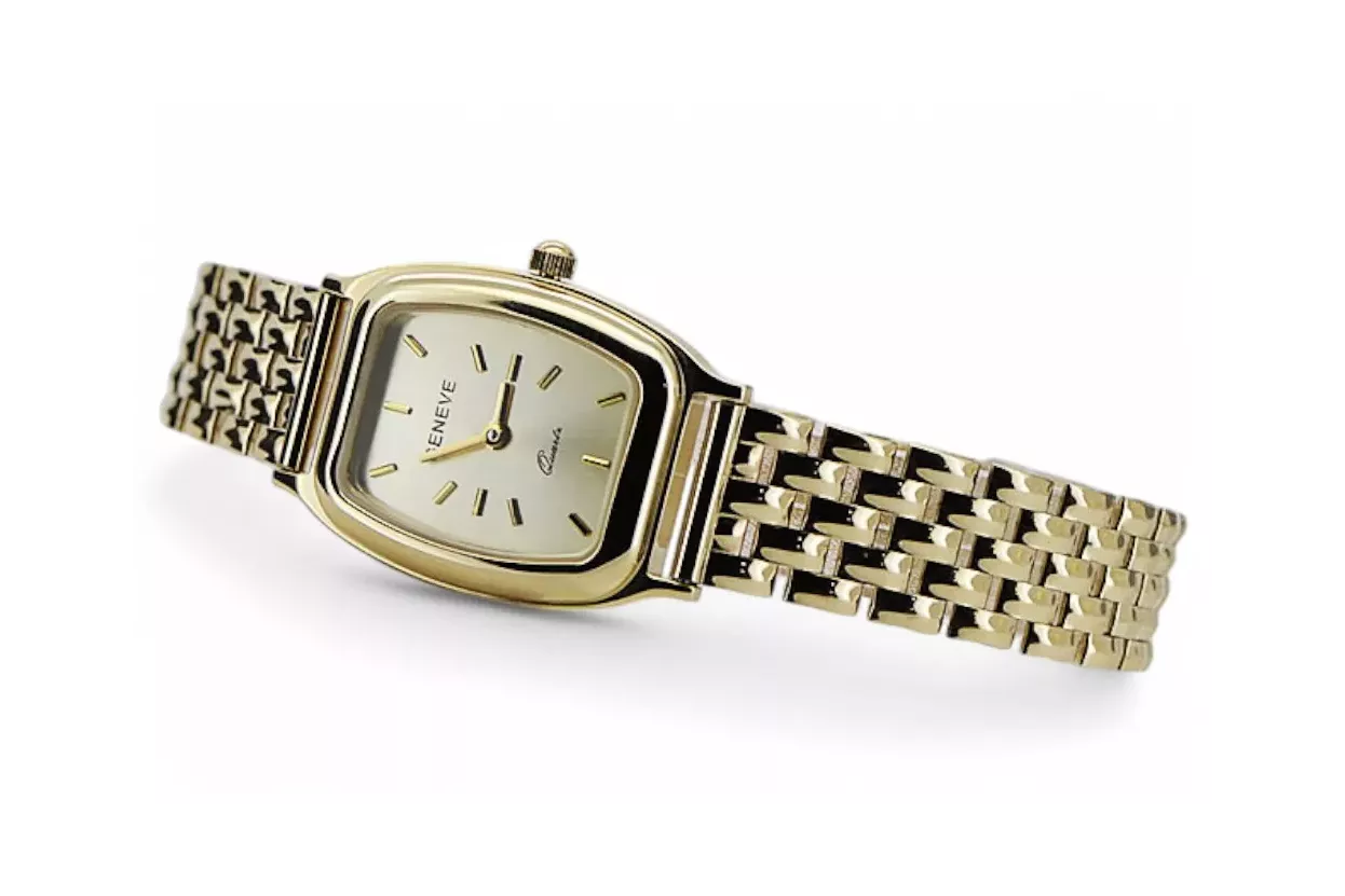 Gold men's watch Geneve ★ zlotychlopak.pl ★ Gold purity 585 333 Low Price!