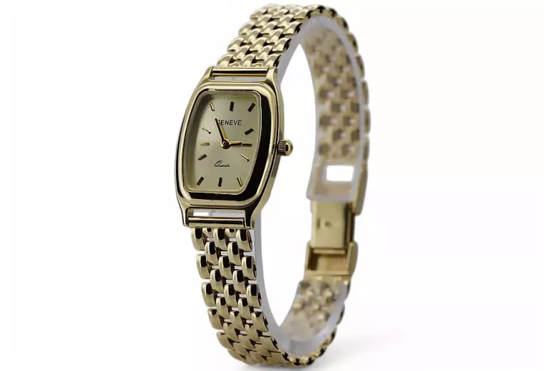 Gold men's watch Geneve ★ zlotychlopak.pl ★ Gold purity 585 333 Low Price!