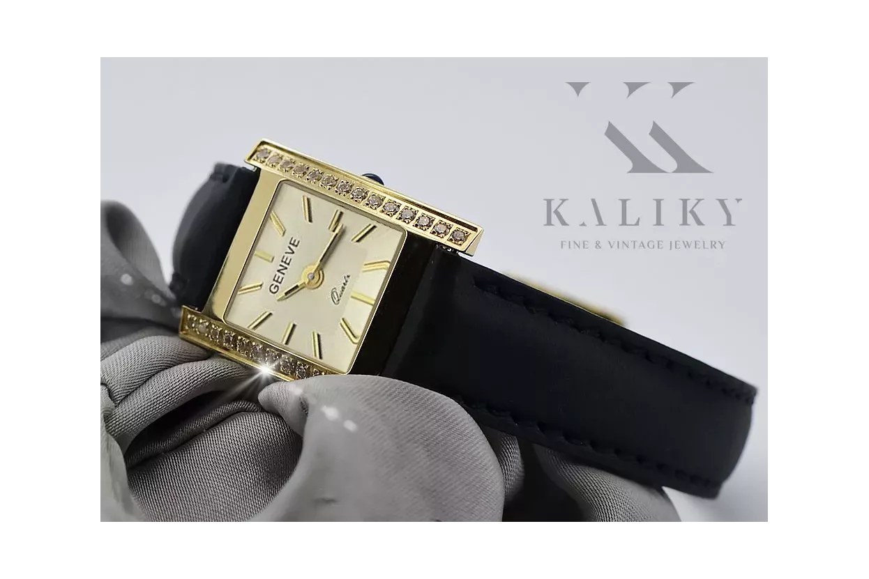 Gold men's watch Geneve ★ zlotychlopak.pl ★ Gold purity 585 333 Low Price!