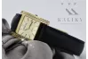 Yellow 14k gold leather Lady watch Geneve lw035ydg