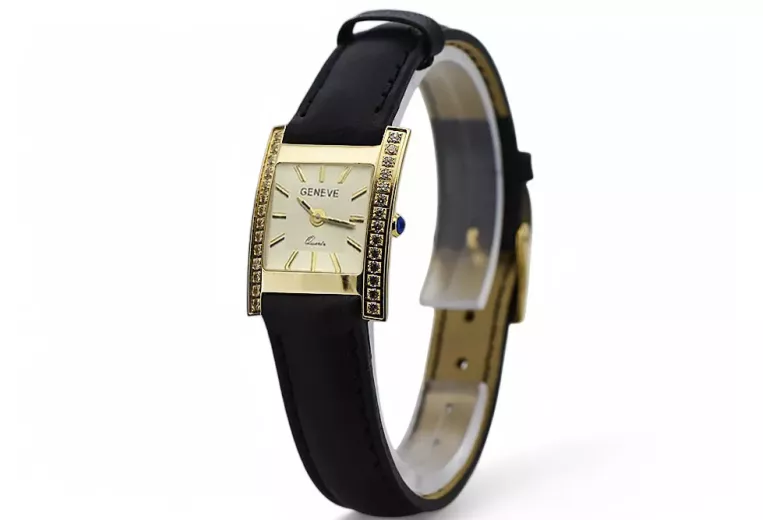 Gold men's watch Geneve ★ zlotychlopak.pl ★ Gold purity 585 333 Low Price!