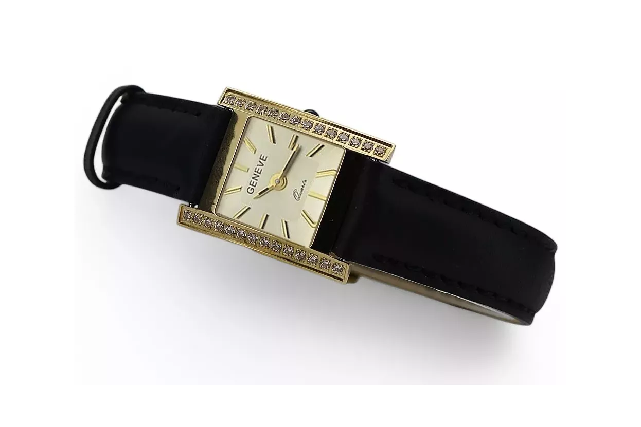 Gold men's watch Geneve ★ zlotychlopak.pl ★ Gold purity 585 333 Low Price!