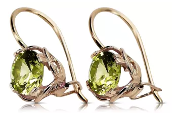 Original Vintage 14K Rose Gold Yellow Peridot Earrings Vintage style vec029r