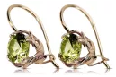 Cercei originali din aur roz de 14K, galben, peridot, stil vintage vec029r