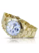 Reloj de Hombre de Oro 14K, Esfera Azul, 40mm - Geneve