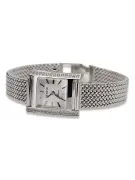 14K Білий золото Diamond Watch, прямокутний 0.25ct lwd035wds&lbw003w