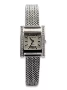 14K White Gold Diamond Watch, Rectangular 0.25ct lwd035wds)