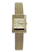 14K Gold Diamond Women's Watch, прямоугольник 0.25ct lwd035ydg&lbw003y