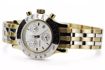 Чоловічий круглий годинник Lady Geneve mw068yw з жовтого золота