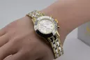 Yellow gold men's Lady Geneve round watch mw068yw