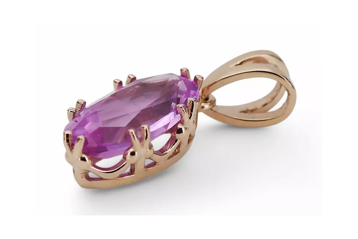 Anhänger Vintage-Stil Amethyst Original Vintage 14 K Roségold vpc019r