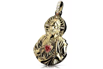 Colgante con icono de medallón de Jesús ★ https://zlotychlopak.pl/es/ ★ Oro 585 333 precio bajo