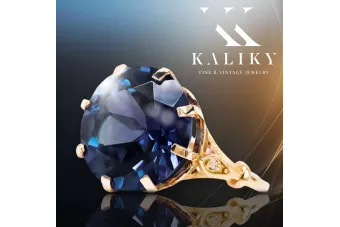 Оригінальний Вінтажний 14K Rose Gold Sapphire кільце старовинне jwlery vrc073r