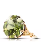 Inel Galben Peridot Original Vintage 14K Roz Aur Vintage Bijuterii vrc073r