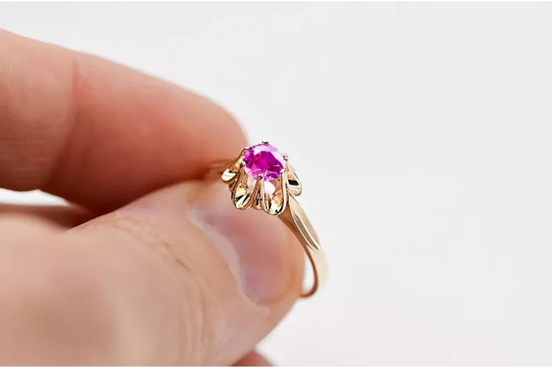 Ring Amethyst Original Vintage 14K Rose Gold Vintage vrc004r