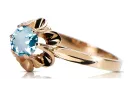 Vintage Ring Aquamarine Original Jahrgang 14K Rose Gold vrc004r