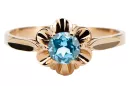 Vintage Ring Aquamarine Original Jahrgang 14K Rose Gold vrc004r