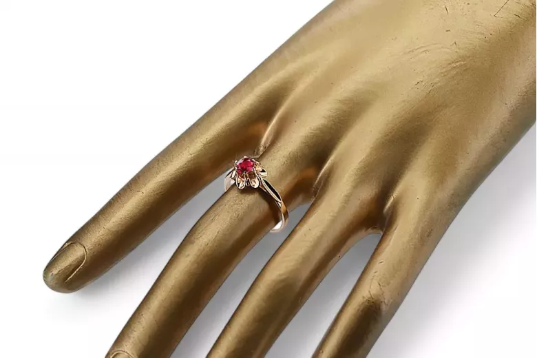 Ruby Original Vintage 14K Rose Gold Ring Vintage craft vrc004r