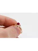 Ruby Original Vintage 14K Rose oro anillo vintage artesanía vrc004r