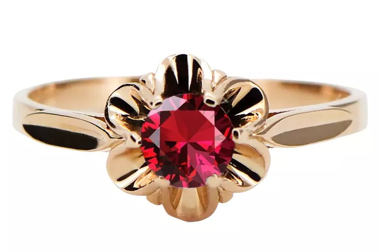 Ruby Original Vintage 14K Rose Gold Ring Vintage craft vrc004r