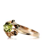 Inel de bijuterii vintage Galben Peridot Original Vintage 14K Aur Roz vrc004r