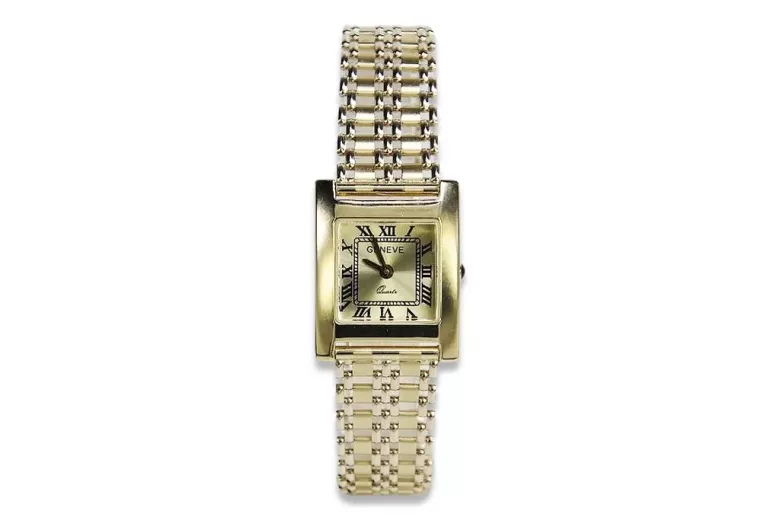 Gold men's watch Geneve ★ zlotychlopak.pl ★ Gold purity 585 333 Low Price!