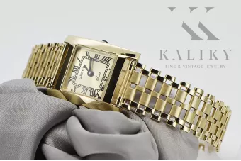 Reloj rectangular para mujer en oro de 14 quilates lw036ydgb&lbw002y