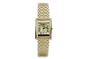 Montre rectangulaire pour femme en or 14 carats lw036ydgb&lbw002y