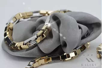 Zwei Farben 14k Gold einzigartige Ankerkette neues Modell Hervorragend! cc067yw