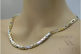 Deux couleurs 14k Chaîne d'ancrage unique en or nouveau modèle Excellent! cc067yw