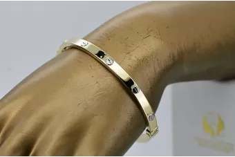 Желтый уникальный 14к 585 золотой мужской браслет cob003y