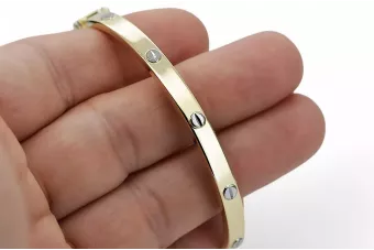 Жълта уникална 14k 585 златна мъжка гривна