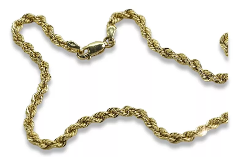 Italienische gelbe 14-Karat-585-Gold-Seilkette cc019y