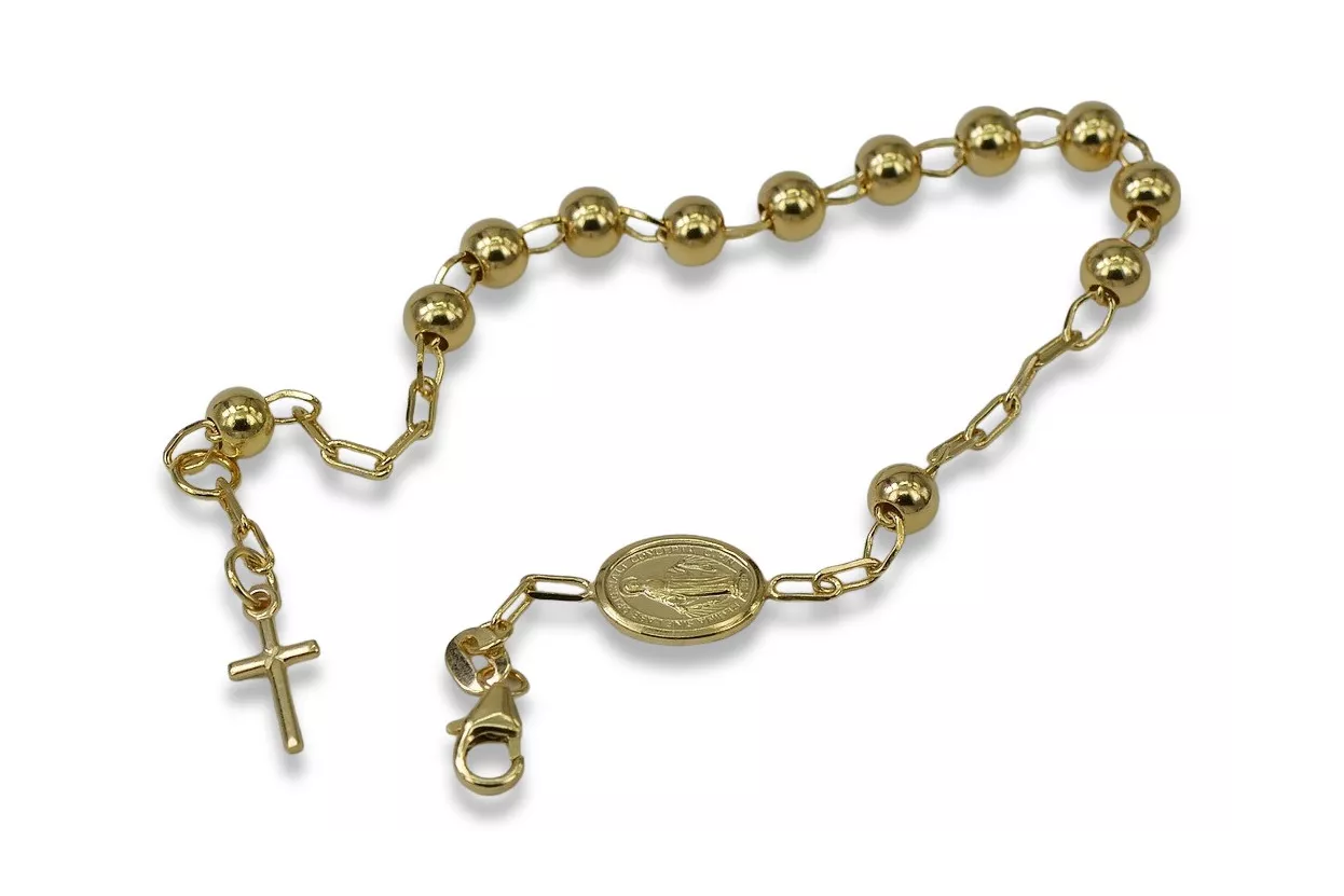 Yellow rose gold rosary bracelet★ russiangold.com ★ Gold 585 333 Low price