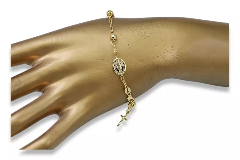 Yellow rose gold rosary bracelet★ russiangold.com ★ Gold 585 333 Low price