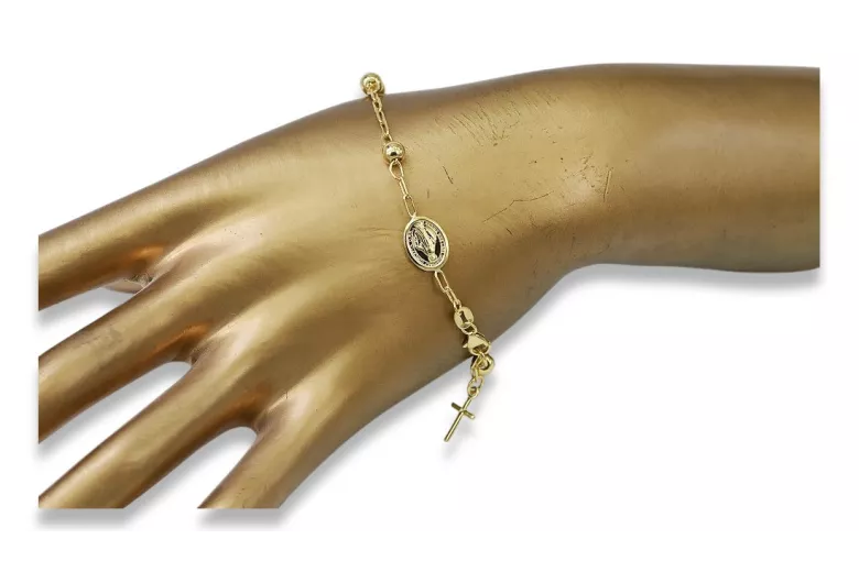 Yellow rose gold rosary bracelet★ russiangold.com ★ Gold 585 333 Low price