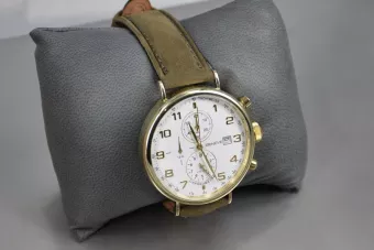 Желтое золото мужские часы Geneve mw053y