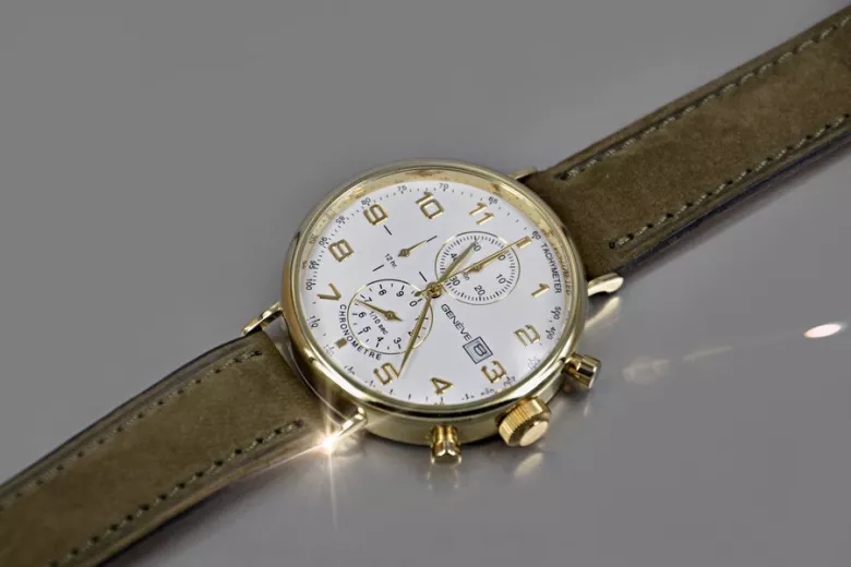 Мъжки часовник Geneve от жълто злато mw053y