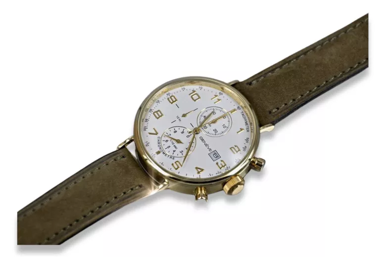 Montre homme Genève en or jaune mw053y