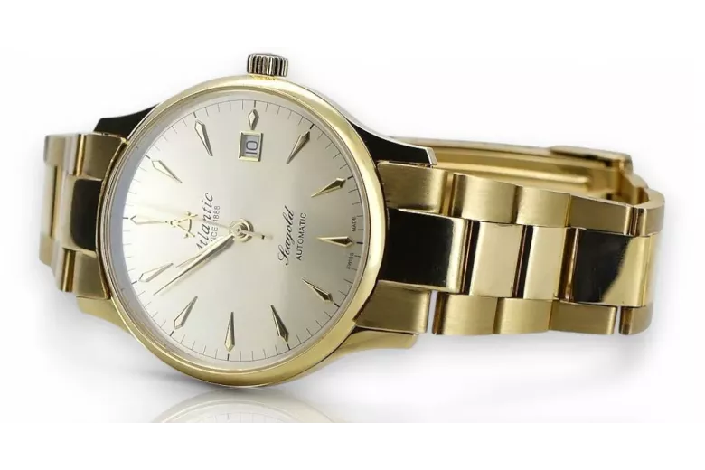 Gold men's watch Geneve ★ zlotychlopak.pl ★ Gold purity 585 333 Low Price!