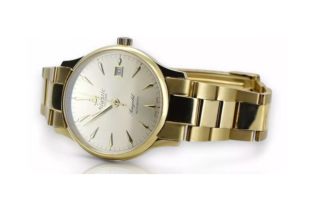 Gold men's watch Geneve ★ zlotychlopak.pl ★ Gold purity 585 333 Low Price!